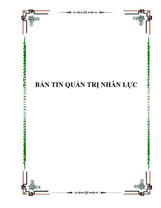 Quản trị kinh doanh - Bản tin quản trị nhân lực