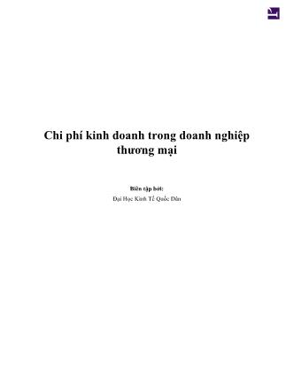 Quản trị kinh doanh - Chi phí kinh doanh trong doanh nghiệp thương mại