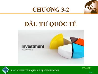 Quản trị kinh doanh - Chương 3: Đầu tư quốc tế