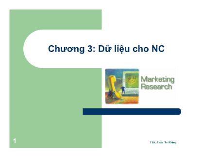 Quản trị kinh doanh - Chương 3: Dữ liệu cho nghiên cứu