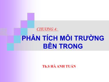 Quản trị kinh doanh - Chương 4: Phân tích môi trường bên trong