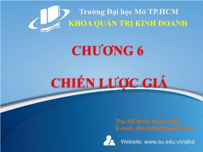 Quản trị kinh doanh - Chương 6: Chiến lược giá