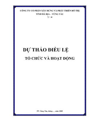 Quản trị kinh doanh - Dự thảo điều lệ tổ chức và hoạt động