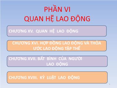 Quản trị kinh doanh - Phần VI: Quan hệ lao động