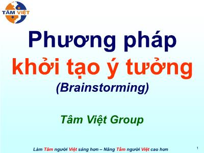 Quản trị kinh doanh - Phương pháp khởi tạo ý tưởng