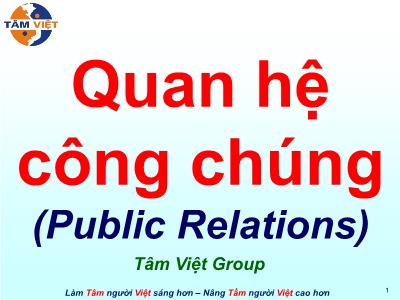 Quản trị kinh doanh - Quan hệ công chúng (Public Relations)