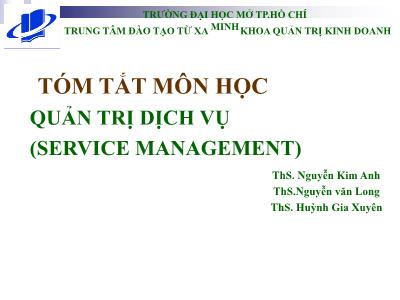 Quản trị kinh doanh - Quản trị dịch vụ (service management)