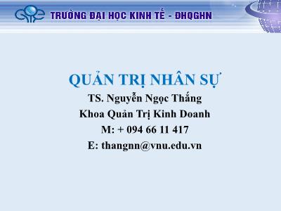 Quản trị kinh doanh - Quản trị nhân sự