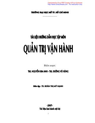 Quản trị kinh doanh - Quản trị vận hàng