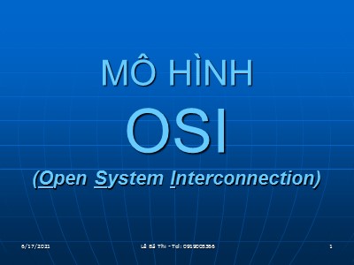 Quản trị mạng - Mô hình osi (open system interconnection)