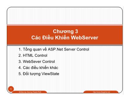 Quản trị website - Chương 3: Các điều khiển WebServer