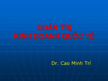 Tài liệu môn học Quản trị kinh doanh quốc tế