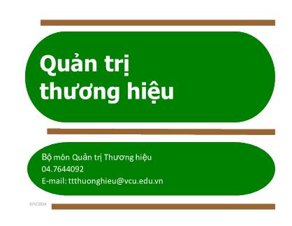 Tài liệu môn học Quản trị thương hiệu