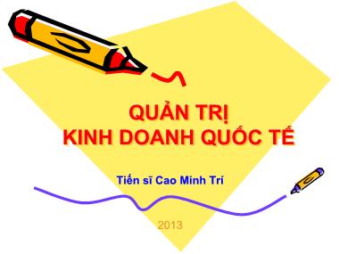 Tài liệu môn Quản trị kinh doanh quốc tế