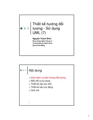 Thiết kế hướng đối tượng - Sử dụng UML - Khái niệm cơ bản hướng đối tượng