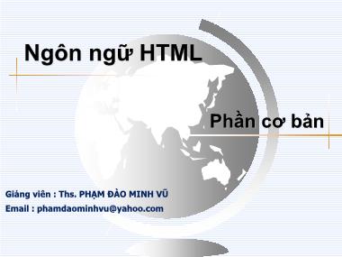 Thiết kế website - Ngôn ngữ HTML - Phần cơ bản