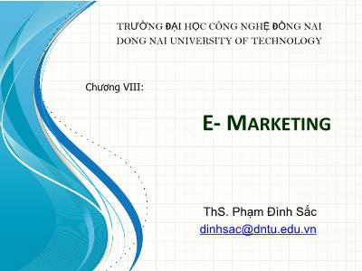 Thương mại điện tử E - Commerce - Chương VIII: E - Marketing