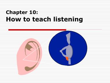 Tiếng Anh - Chapter 10: How to teach listening