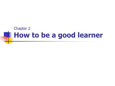 Tiếng Anh - Chapter 2: How to be a good learner