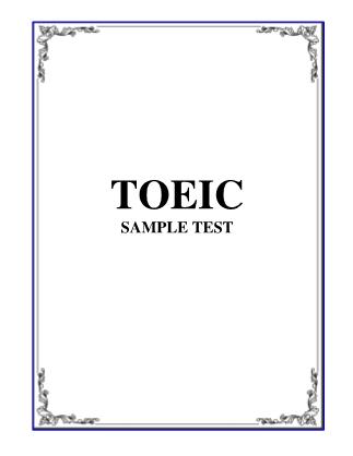 Toeic sample test