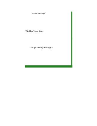 Văn học Trung Quốc - Chương I: Văn học trước Tần