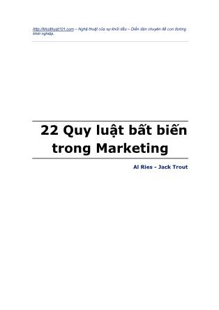 22 Quy luật bất biến trong Marketing