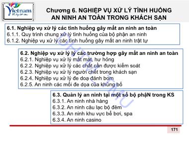 An ninh khách sạn - Chương 6: Nghiệp vụ xử lý tình huống an ninh an toàn trong khách sạn