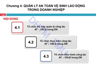 An toàn và vệ sinh lao động - Chương 4: Quản lý an toàn vệ sinh lao động trong doanh nghiệp