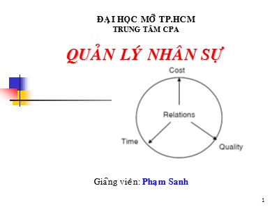 Bài giảng Quản lý nhân sự