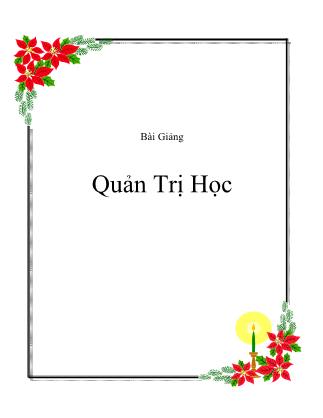 Bài giảng Quản trị học (tt)