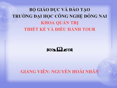 Bài giảng Thiết kế và điều hành tour