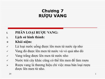 Điều hành nhà hàng - Chương 7: Rượu vang