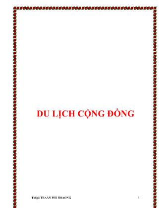 Du lịch cộng đồng - Chương 1: Giới thiệu chung về du lịch & du lịch cộng đồng