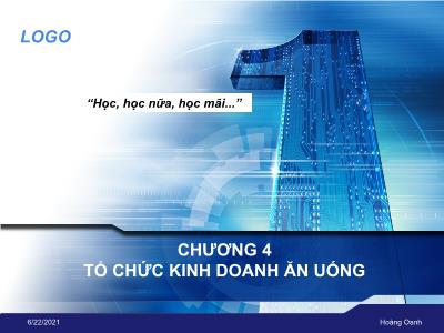 Du lịch dịch vụ - Chương 4: Tổ chức kinh doanh ăn uống