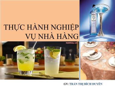 Du lịch dịch vụ - Thực hành nghiệp vụ nhà hàng