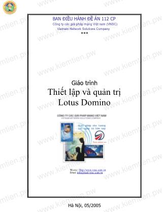 Giáo trình môn Thiết lập và quản trị Lotus domino