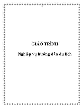 Giáo trình nghiệp vụ hướng dẫn du lịch