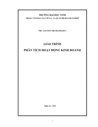 Giáo trình về môn Phân tích hoạt động kinh doanh