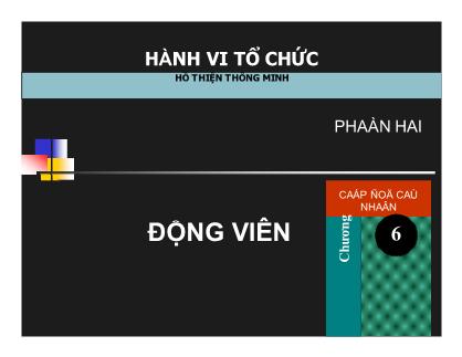 Hoàn thiện tổ chức - Động viên