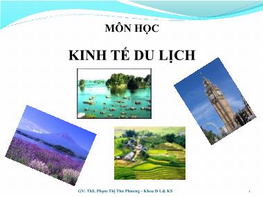 Kinh tế du lịch - Chương 1: Một số khái niệm cơ bản về du lịch