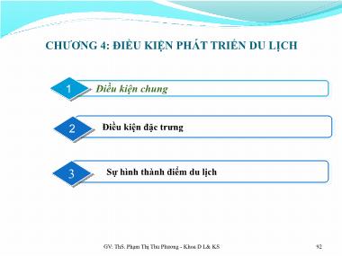 Kinh tế du lịch - Chương 4: Điều kiện phát triển du lịch