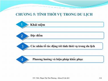 Kinh tế du lịch - Chương 5: Tính thời vụ trong du lịch