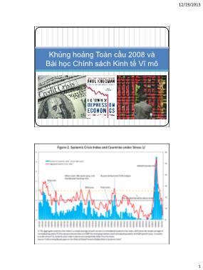 Kinh tế vĩ mô - Khủng hoảng toàn cầu 2008 và bài học chính sách kinh tế vĩ mô