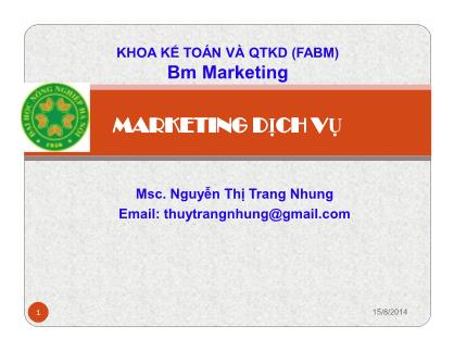 Marketing dịch vụ - Chương 3: Chất lượng dịch vụ