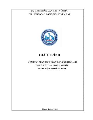 Phân tích hoạt động kinh doanh nghề: Kế toán doanh nghiệp