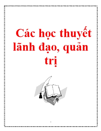 Quản trị kinh doanh - Các học thuyết lãnh đạo, quản trị