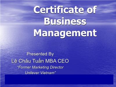 Quản trị kinh doanh - Certificate of business management