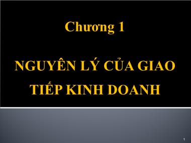 Quản trị kinh doanh - Chương 1: Nguyên lý của giao tiếp kinh doanh