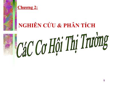 Quản trị kinh doanh - Chương 2: Nghiên cứu và phân tích các cơ hội thị trường