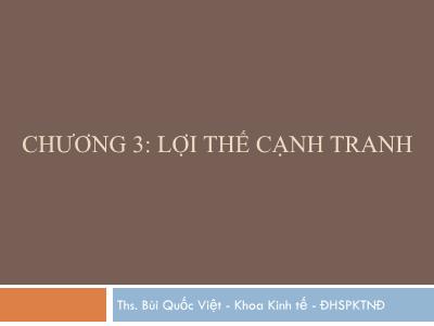 Quản trị kinh doanh - Chương 3: Lợi thế cạnh tranh